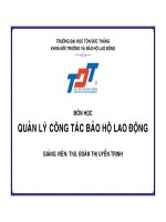 QUẢN LÝ CÔNG TÁC BẢO HỘ LAO ĐỘNG pps