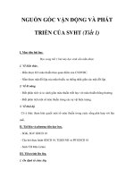 NGUỒN GỐC VẬN ĐỘNG VÀ PHÁT TRIỂN CỦA SVHT (Tiết 1) docx