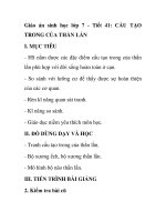 Giáo án sinh học lớp 7 - Tiết 41: CẤU TẠO TRONG CỦA THẰN LẰN ppt