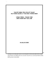 THUYẾT MINH YÊU CẦU KỸ THUẬT HỆ THỐNG QUẢN LÝ TOÀ NHÀ THÔNG MINH doc