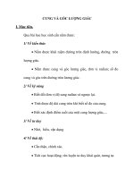 Giáo án Đại Số lớp 10: CUNG VÀ GÓC LƯỢNG GIÁC pptx