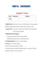 Giáo án Tiếng Anh lớp 11: UNIT 5: ILLTERACY-WRITING pptx