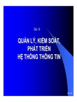 Bài 10: QUẢN LÝ, KIỂM SOÁT, PHÁT TRIỂN HỆ THỐNG THÔNG TIN pot