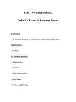 Unit 7: My neighborhood. Period 45: Lesson 6: Language focusesI pot