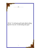 Đề tài “ Cơ chế giải quyết tranh chấp lao động tập thể về lợi ích. Và tình huống liên quan” potx