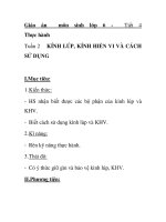 Giáo án môn sinh lớp 6 - Tiết 4 KÍNH LÚP, KÍNH HIỂN VI pptx