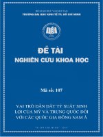 Vai trò dẫn dắt tỷ suất sinh lợi của mỹ và trung quốc đối với các quốc gia đông nam á