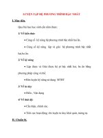 Giáo án Đại Số lớp 10: LUYỆN TẬP HỆ PHƯƠNG TRÌNH BẬC NHẤT pot