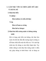 LÀM VIỆC VỚI CÁC BIẾN, KIỂU DỮ LIỆU VÀ HẰNG SỐ ppt