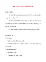 Giáo án Công Nghệ lớp 12: BÀI 6: THỰC HÀNH: TRANSISTOR ppsx