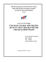 Ứng dụng tin học môi trường quản lý chất thải rắn đô thị cho quận bình thạnh