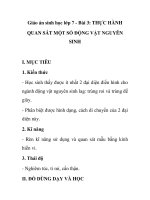 Giáo án sinh học lớp 7 - Bài 3: THỰC HÀNH QUAN SÁT MỘT SỐ ĐỘNG VẬT NGUYÊN SINH pps