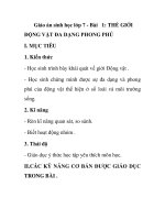 Giáo án sinh học lớp 7 - Bài 1: THẾ GIỚI ĐỘNG VẬT ĐA DẠNG PHONG PHÚ potx
