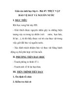 Giáo án sinh học lớp 6 - Bài 47: THỰC VẬT BẢO VỆ ĐẤT VÀ NGUỒN NƯỚC docx