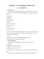 CHỦ ĐỀ 1 – CÁC THÌ TRONG TIẾNG ANH A – LÝ THUYẾT doc