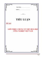 Tiểu luận:GIỚI THIỆU CHUNG VỀ VIỆN HOÁ HỌC CÔNG NGHIỆP VIỆT NAM ppsx