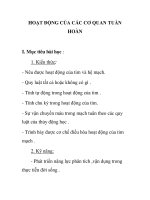 HOẠT ĐỘNG CỦA CÁC CƠ QUAN TUẦN HOÀN pps