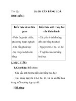 Tiết 65: HỌC (tiết 2) Bài 38: CÂN BẰNG HOÁ docx