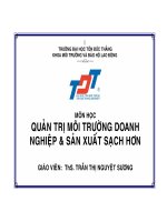 QUẢN TRỊ MÔI TRƯỜNG DOANH NGHIỆP VÁ SẢN XUẤT SẠCH HƠN - CHƯƠNG 4 potx