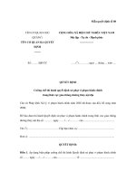 Mẫu QUYẾT ĐỊNH Cưỡng chế thi hành quyết định xử phạt vi phạm hành chính trong lĩnh vực giao thông đường thủy nội địa ppsx