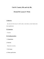 Unit 8: Country life and city life. Period 50: Lesson 5: Write pot