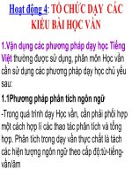 Hoạt động 4: TỔ CHỨC DẠY CÁC KIỂU BÀI HỌC VẦN ppsx