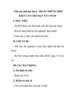 Giáo án sinh học lớp 6 - Bài 35: NHỮNG ĐIỀU KIỆN CẦN CHO HẠT NẢY MẦM pps