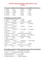 ĐỀ ÔN THI ĐH (ĐẠI HỌC) MÔN TIẾNG ANH TEST 4 docx