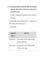 Các phương thức di chuyển mẫu tin trong bộ mẫu tin doc