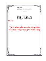 Tiểu luận: Thị trường đầu ra cho sản phẩm thuỷ sản- thực trạng và tiềm năng docx