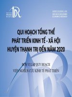 QUI HOẠCH TỔNG THỂ PHÁT TRIỂN KINH TẾ - XÃ HỘI HUYỆN THẠNH TRỊ ĐẾN NĂM pps