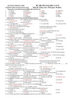 ĐỀ THI THỬ ĐẠI HỌC LẦN TRƯỜNG THPT NGUYỄN ĐĂNG ĐẠO Môn thi: Tiếng Anh docx