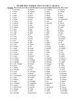 ÔN THI TRẮC NGHIỆM ANH VĂN LỚP 12 - ĐỀ SỐ 11 pdf