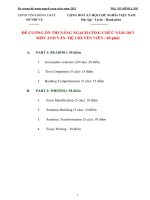 ĐỀ CƯƠNG ÔN THI NÂNG NGẠCH CÔNG CHỨC NĂM 2013 MÔN ANH VĂN HỆ CHUYÊN VIÊN