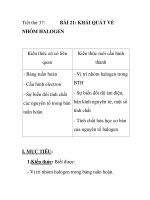 Tiết thứ 37: BÀI 21: KHÁI QUÁT VỀ NHÓM HALOGEN pps