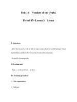 Unit 14: Wonders of the World. Period 87– Lesson 3: Listen ppt