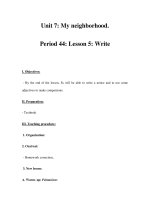 Unit 7: My neighborhood. Period 44: Lesson 5: Write doc
