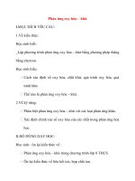 Giáo án Hóa Học lớp 10: Phản ứng oxy hóa - khử docx