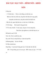 Giáo án HÌnh học 12 ban tự nhiên : Tên bài dạy : BÀI TẬP: MẶT NÓN – HÌNH NÓN - KHỐI NÓN docx