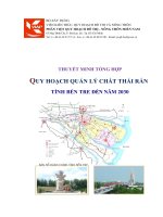 Quy hoạch môi trường chuyên đề:  Quy hoạch Quản lý chất thải rắn tỉnh Bến Tre đến 2030