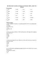 ĐỀ THI CHẤT LƯỢNG CUỐI KỲ II NĂM 2011 MÔN: ANH VĂN ĐỀ 035 docx