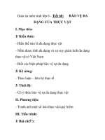 Giáo án môn sinh lớp 6 - Tiết 60: BẢO VỆ ĐA DẠNG CỦA THỰC VẬT docx