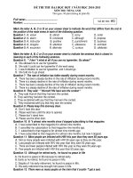 ĐỀ THI THU ĐẠI HỌC ĐỢT 1 NĂM HỌC 2010-2011 MÔN THI: TIẾNG ANH doc