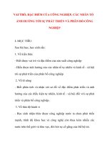 Giáo án Địa Lý lớp 10: VAI TRÒ, ĐẶC ĐIỂM CỦA CÔNG NGHIỆP, CÁC NHÂN TỐ ẢNH HƯỞNG TỚI SỰ PHÁT TRIỂN VÀ PHÂN BỐ CÔNG NGHIỆP potx