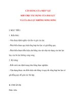 Giáo án Vật Lý lớp 10: CÂN BẰNG CỦA MỘT VẬT KHI CHỊU TÁC DỤNG CỦA HAI LỰC VÀ CỦA BA LỰC KHÔNG SONG SONG doc