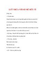 Giáo án Giải tích 12 ban tự nhiên : Tên bài dạy : LUỸ THỪA VỚI SỐ MŨ HỮU TỈ pptx