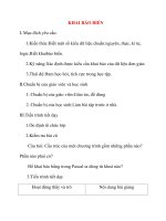 Giáo án Tin Học lớp 11: KHAI BÁO BIẾN pps