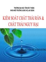 KIỂM SOÁT CHẤT THẢI RẮN VÀ CHẤT THẢI NGUY HẠI pdf