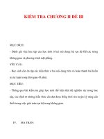 Giáo án HÌnh học 12 ban tự nhiên : Tên bài dạy : KIỂM TRA CHƯƠNG II ĐỀ III doc