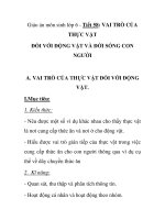 Giáo án môn sinh lớp 6 - Tiết 58: VAI TRÒ CỦA THỰC VẬT ĐỐI VỚI ĐỘNG VẬT VÀ ĐỜI SỐNG CON NGƯỜI pot